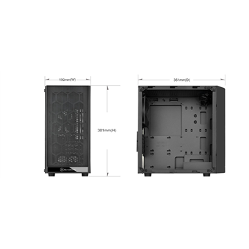SilverStone PS15B-RGB mATX MiniTower Case 2xRGB fan